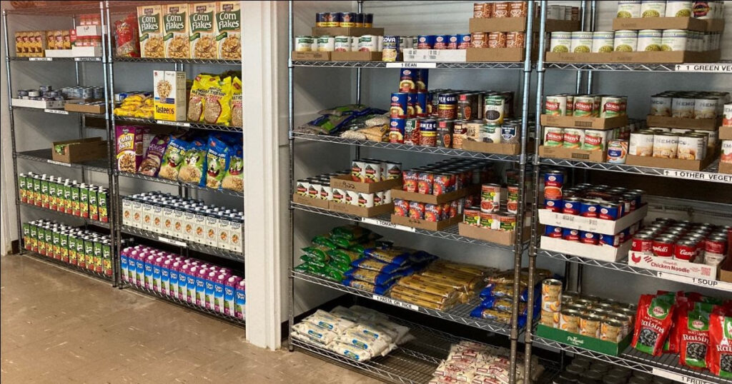 Photo of food pantry new shelves