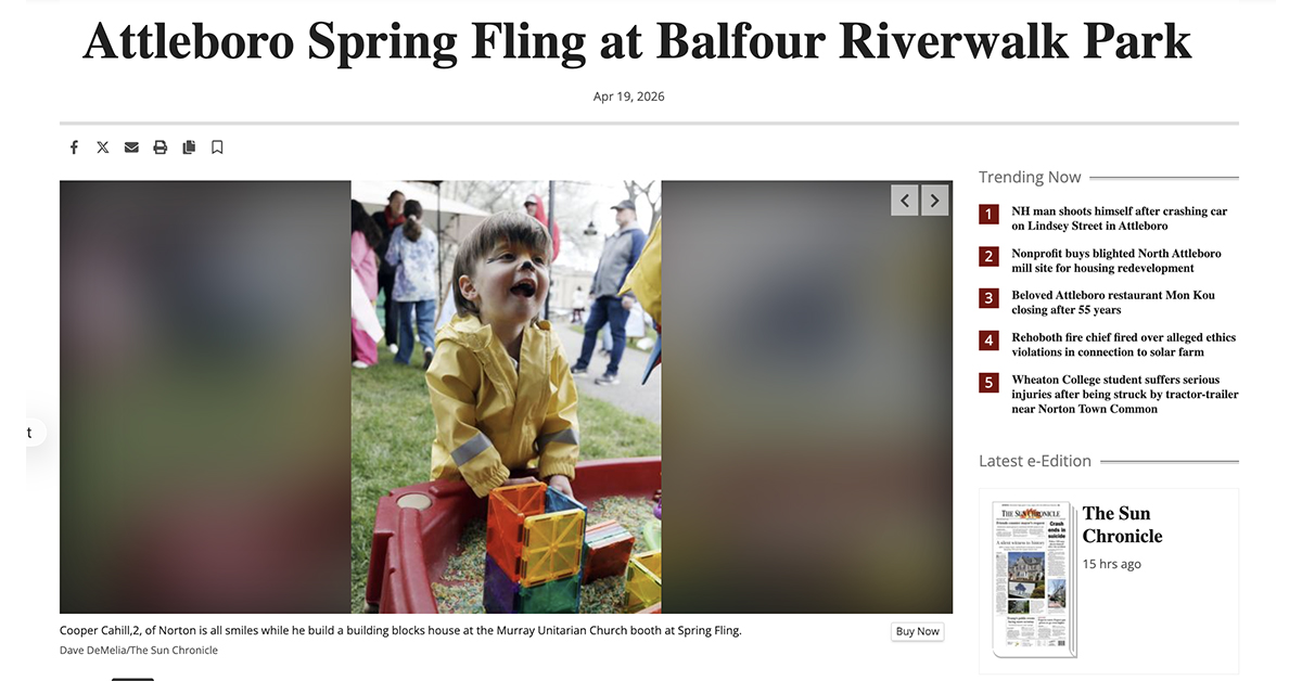 Screenshot of a photo gallery on The Sun Chronicle's website