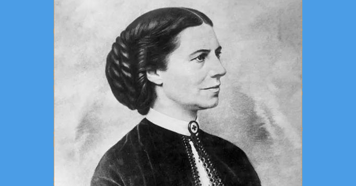 Black and whte photo of Clara Barton